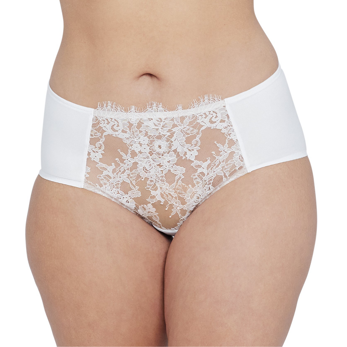 White lace underwear on a white background