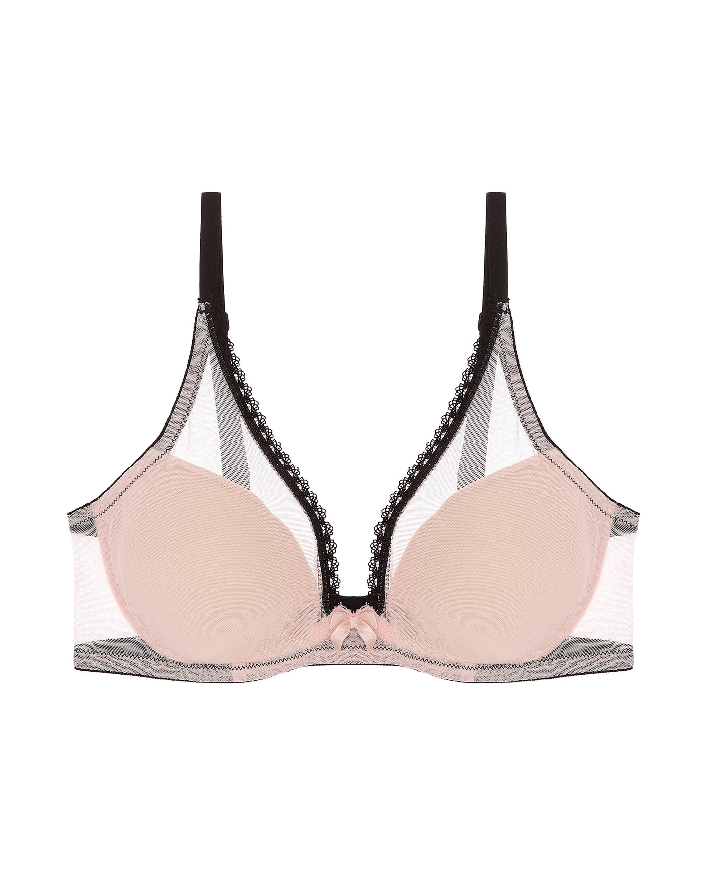 SALE - Victoire Plunge Bra - Ballet Pink/Noir