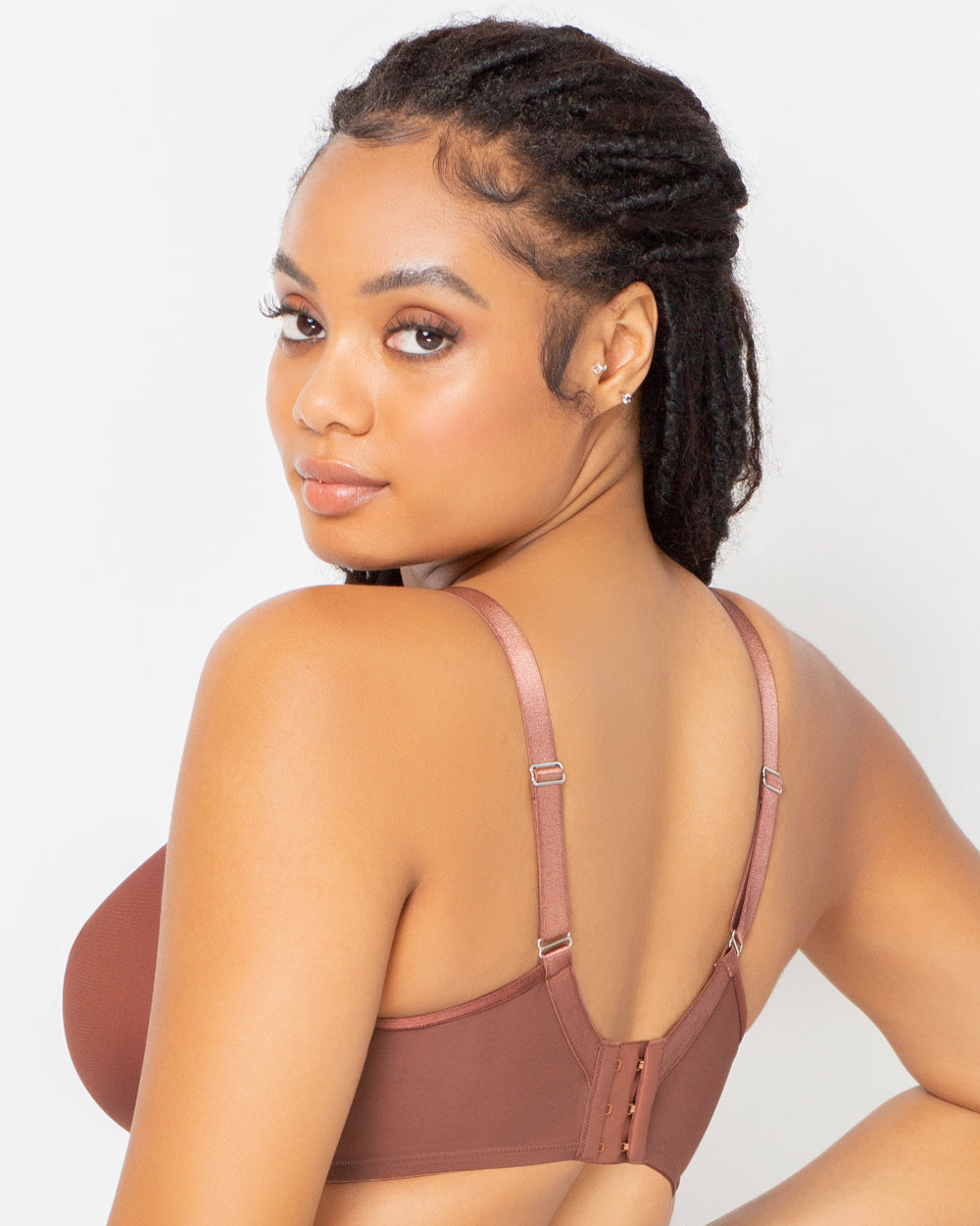 Sheer Mesh Unlined Underwire Bra - Chocolate