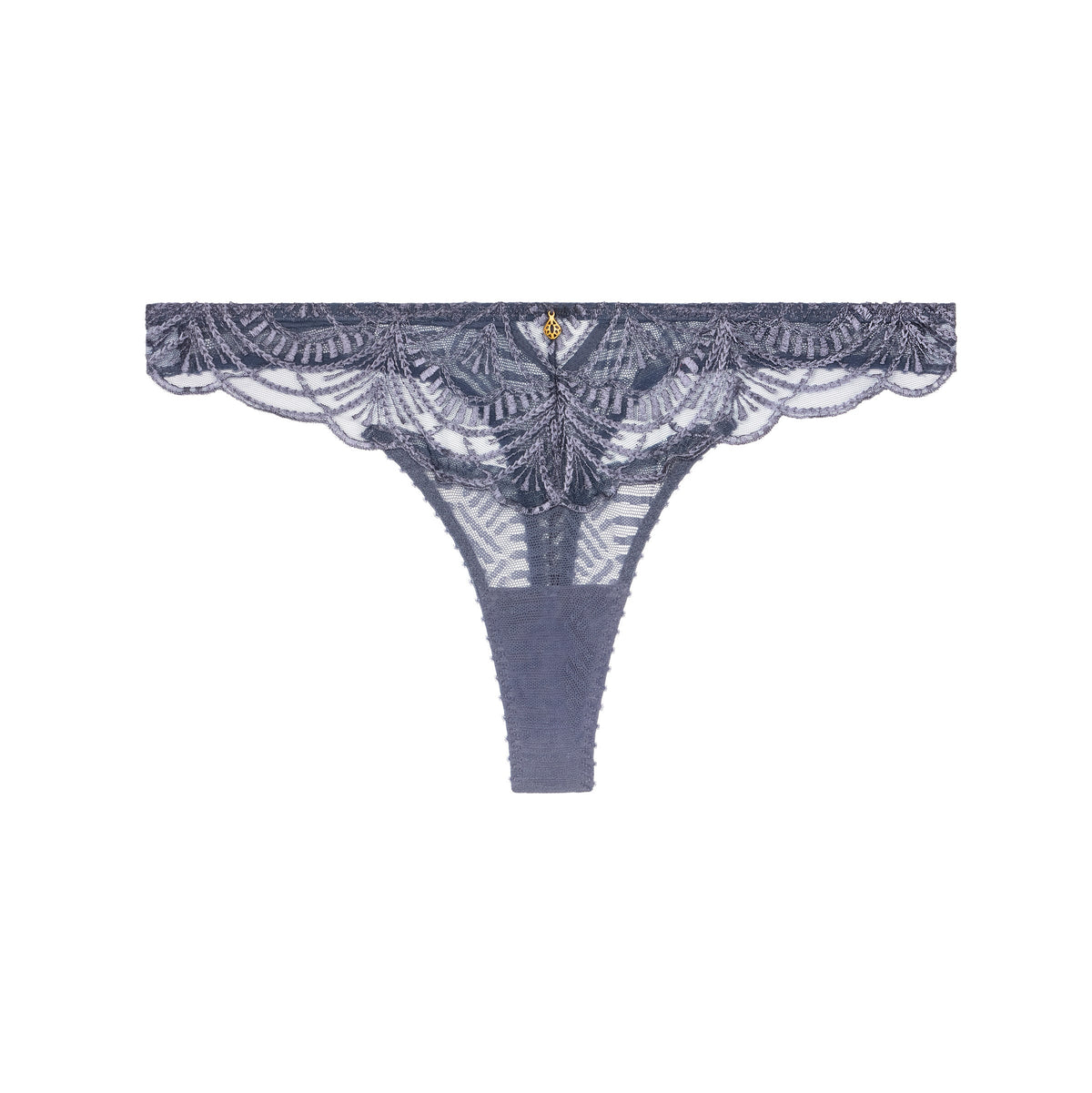 Lace thong underwear on a white background