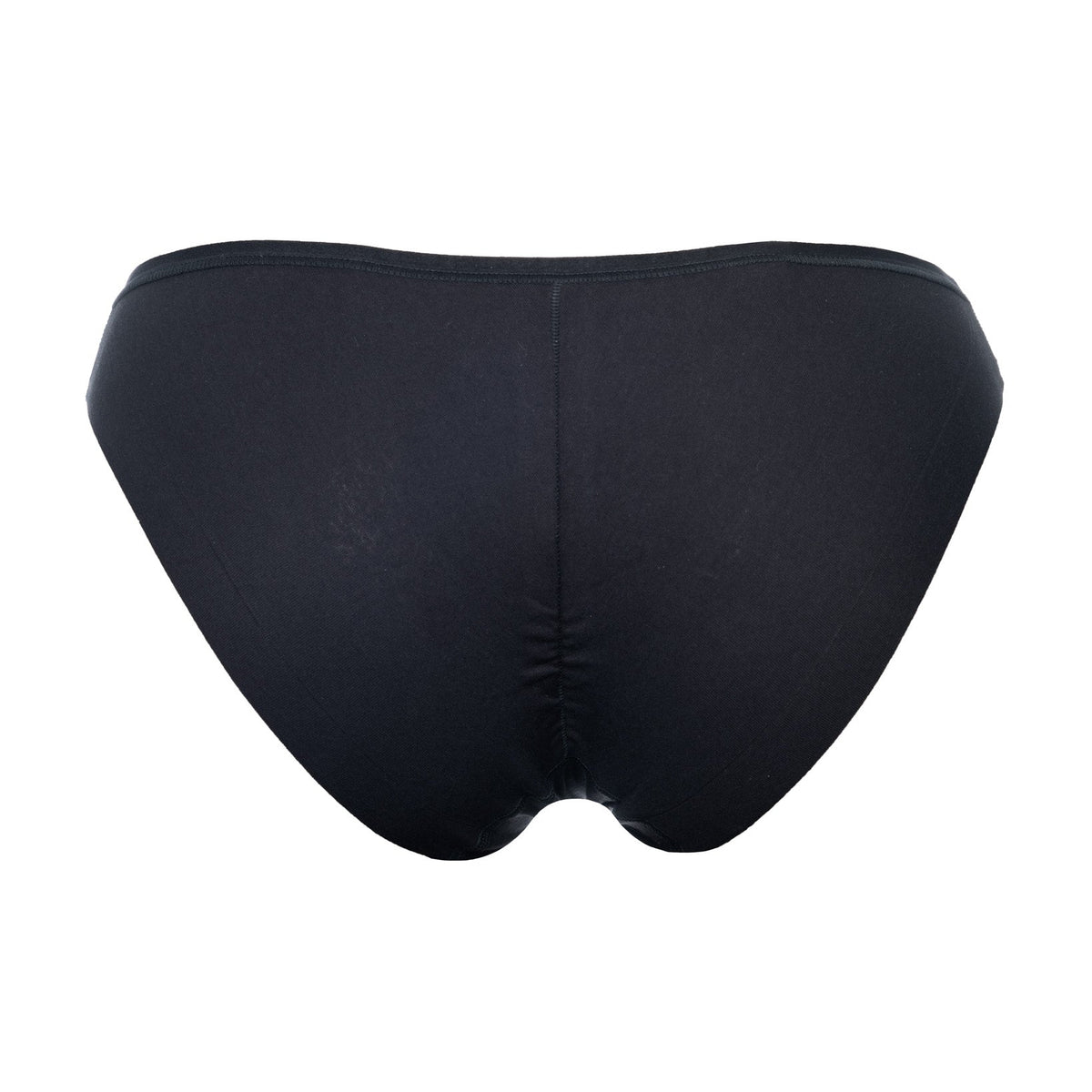 Black bikini bottom on a white background