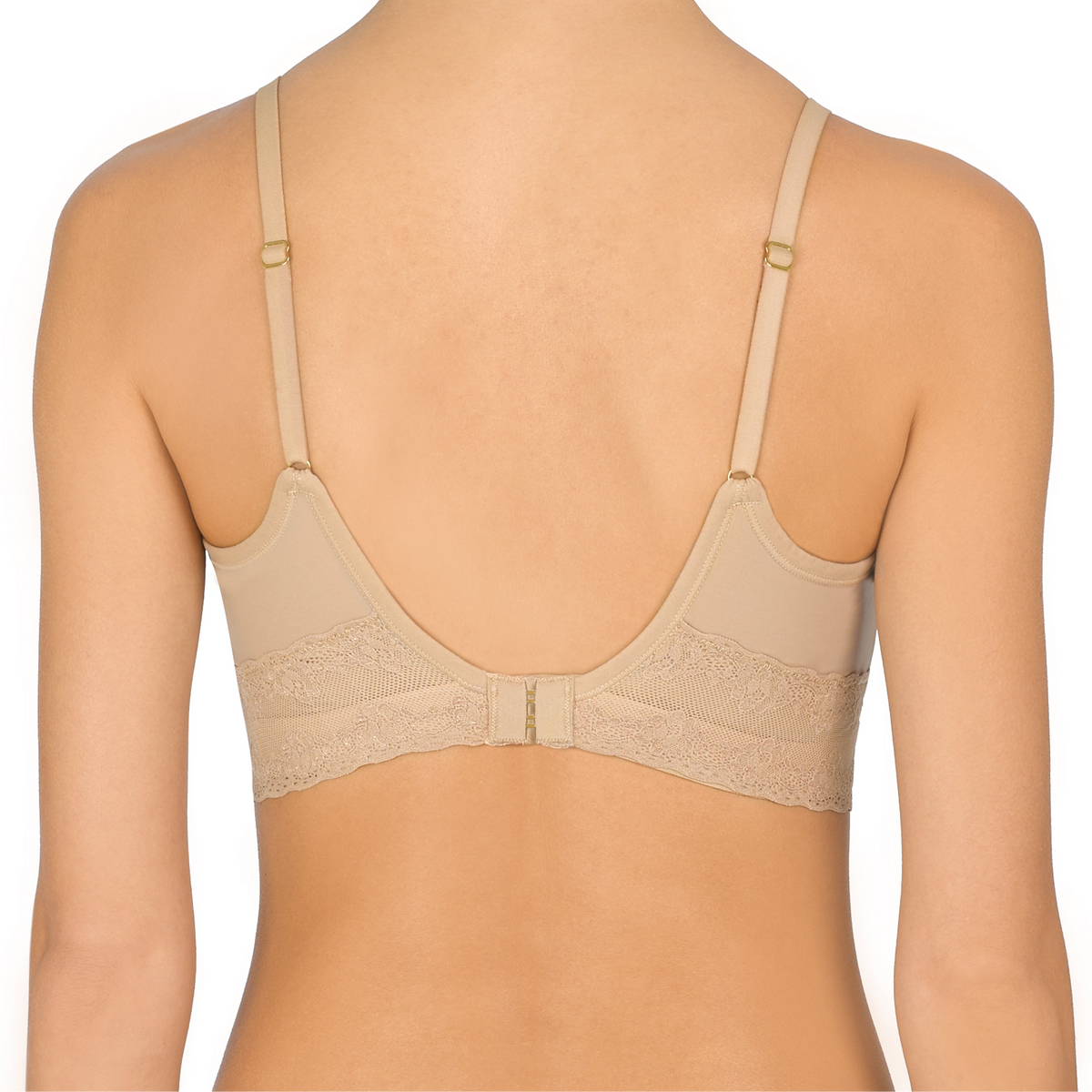 Beige bra on a mannequin with a white background