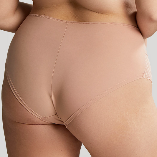 Beige underwear on a neutral background