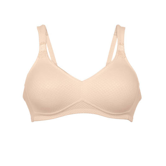 Beige bra on a white background