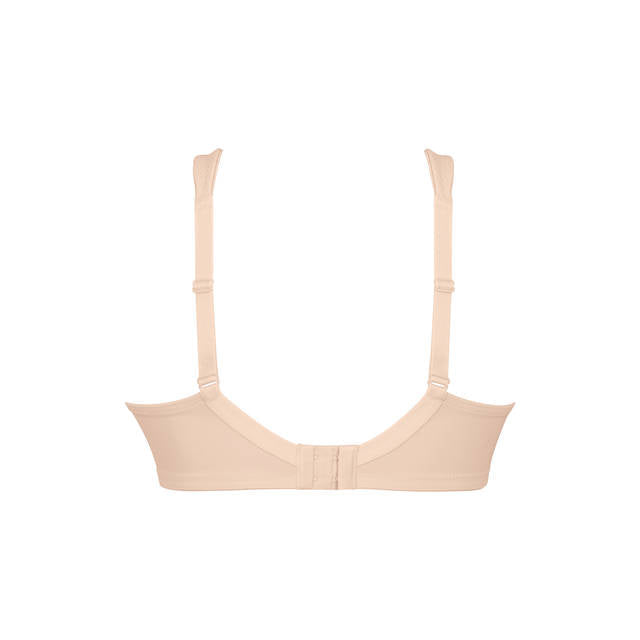 Beige bra on a white background