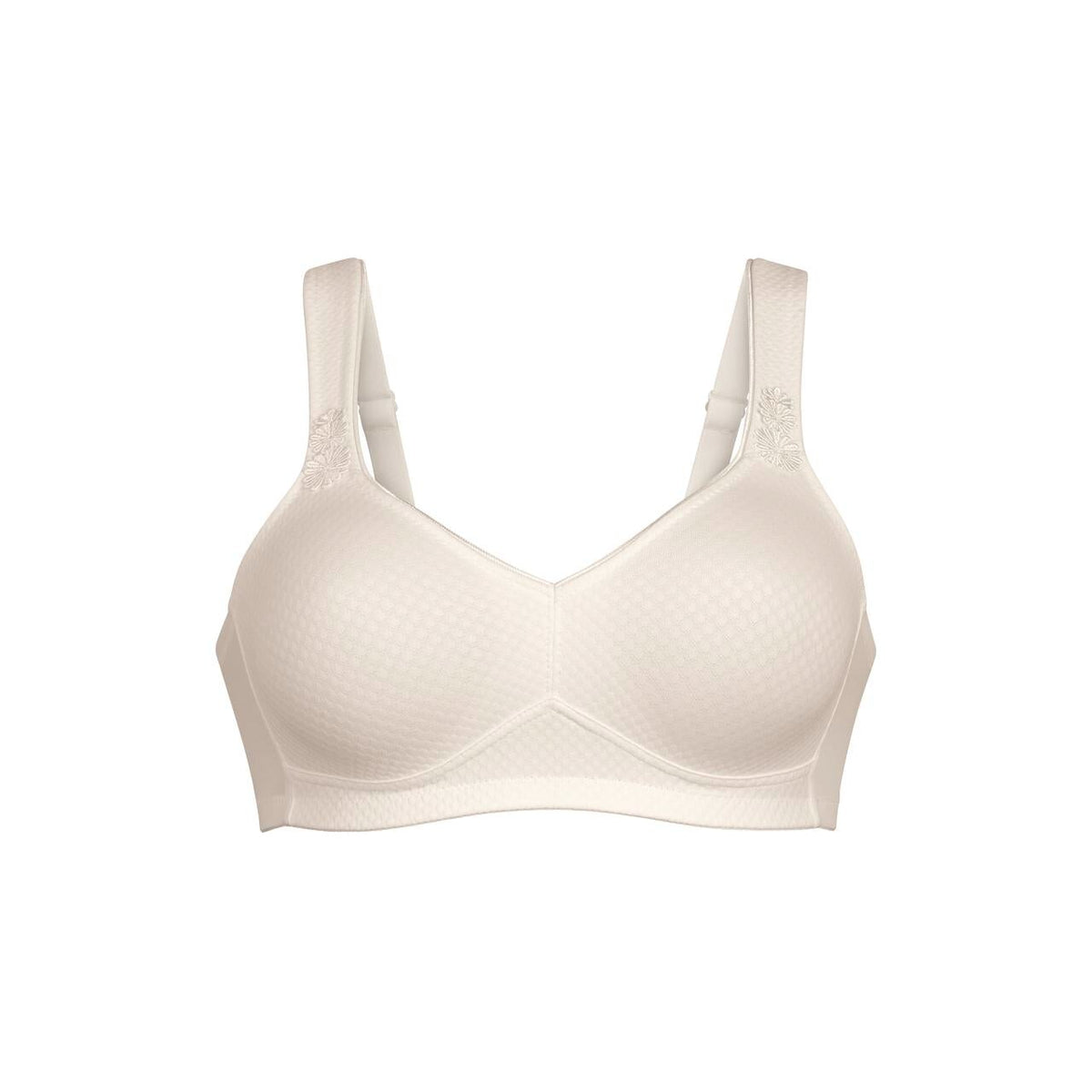 Beige bra on a white background