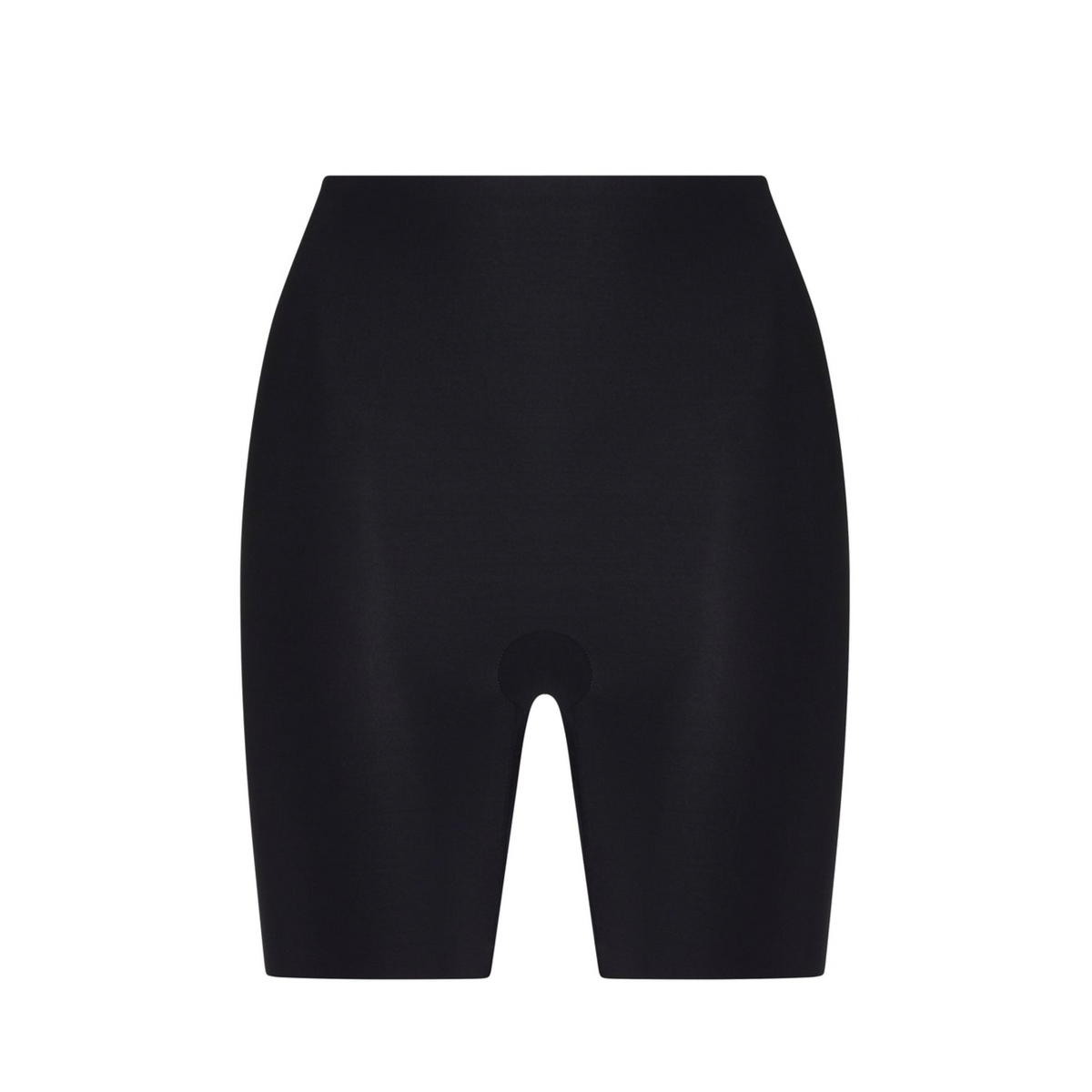 Black bike shorts on a white background