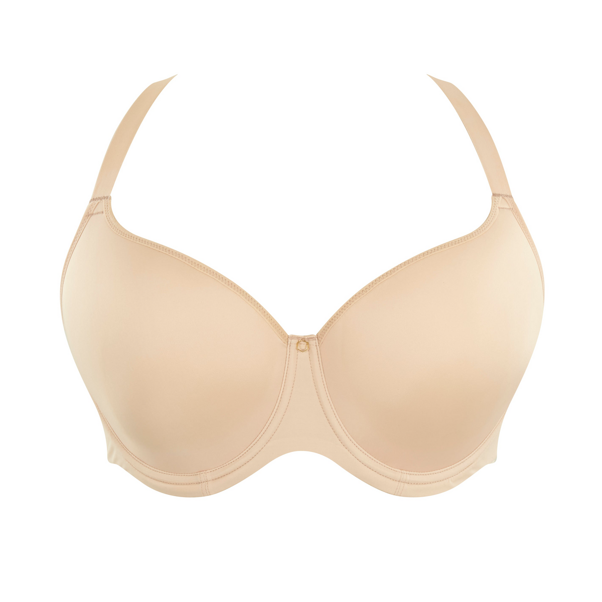 Beige bra on a white background