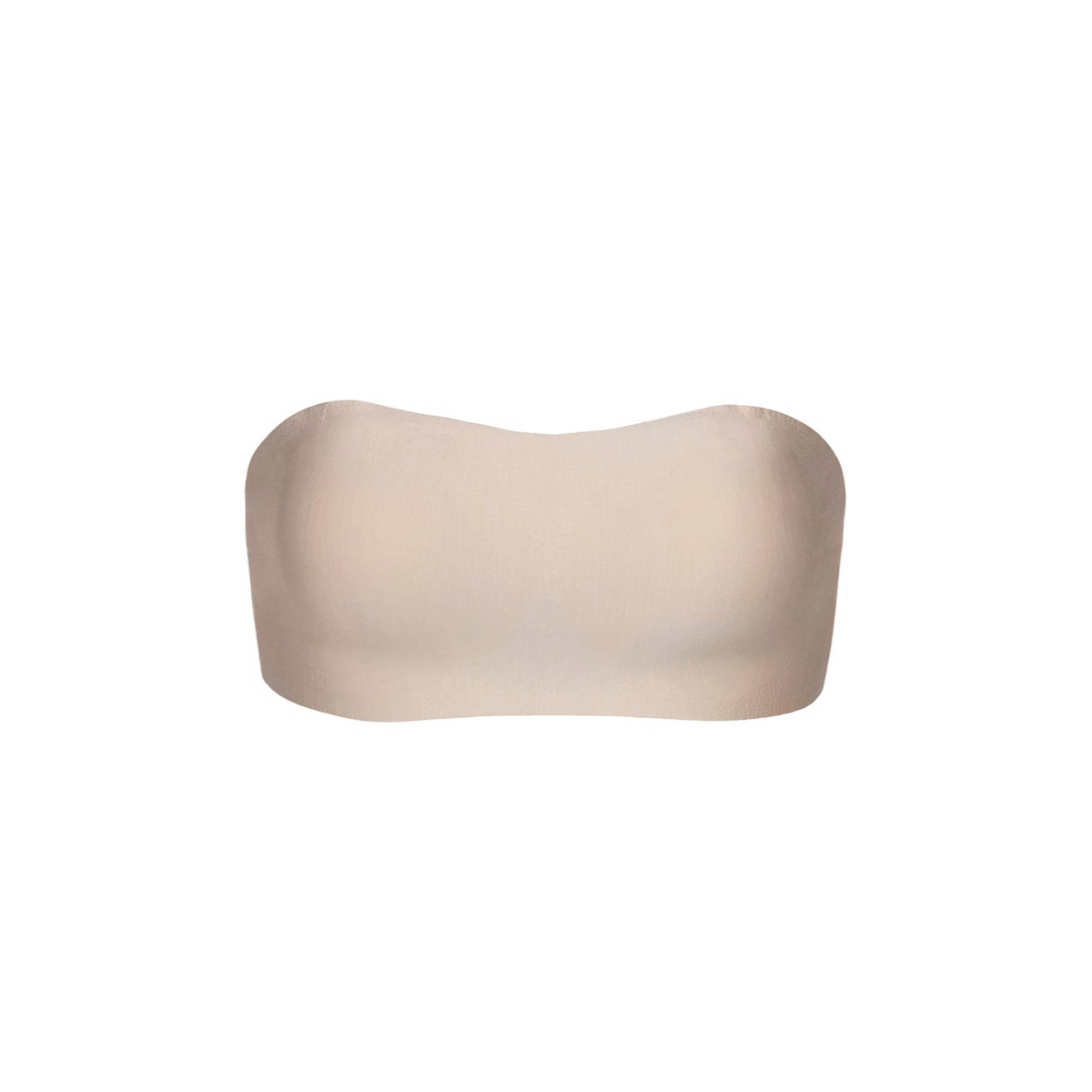 Beige strapless top on a white background
