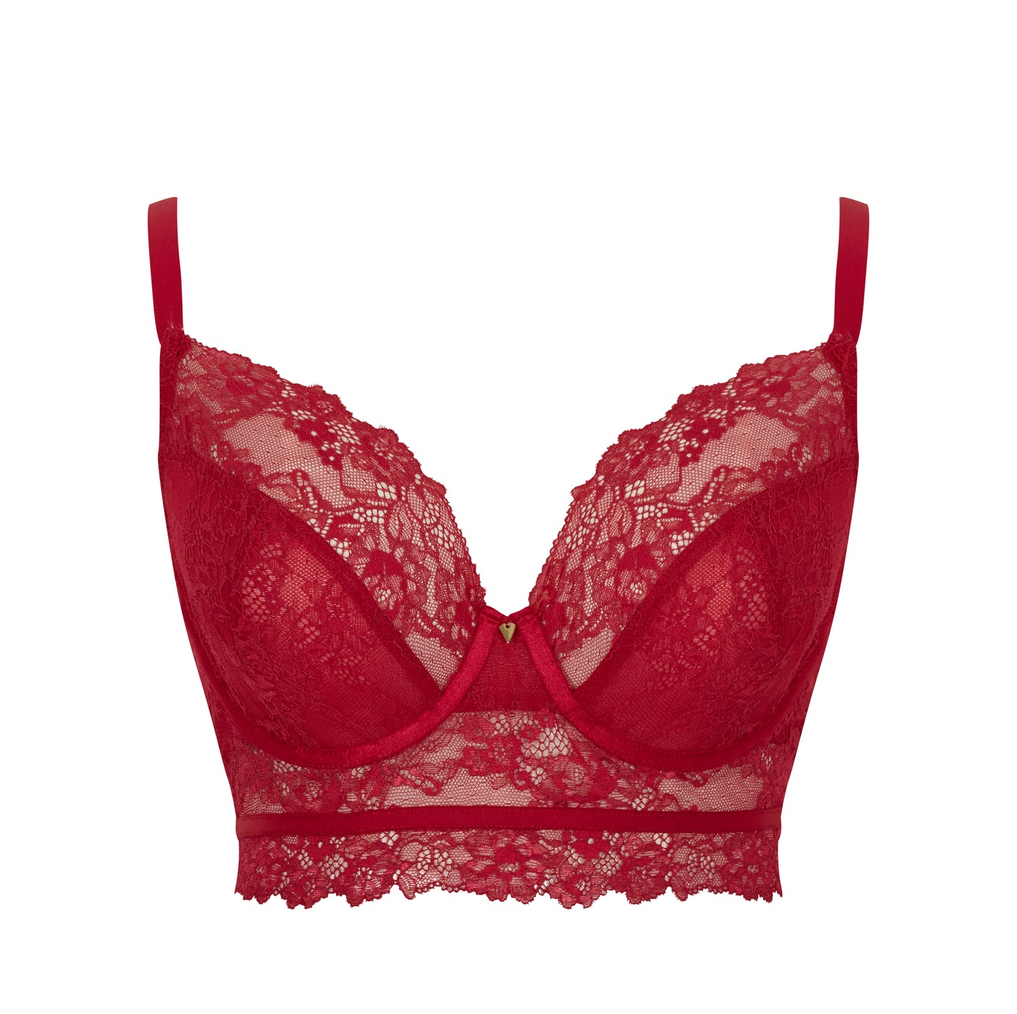 SALE - Selena Plunge Longline Bra - Ruby Red