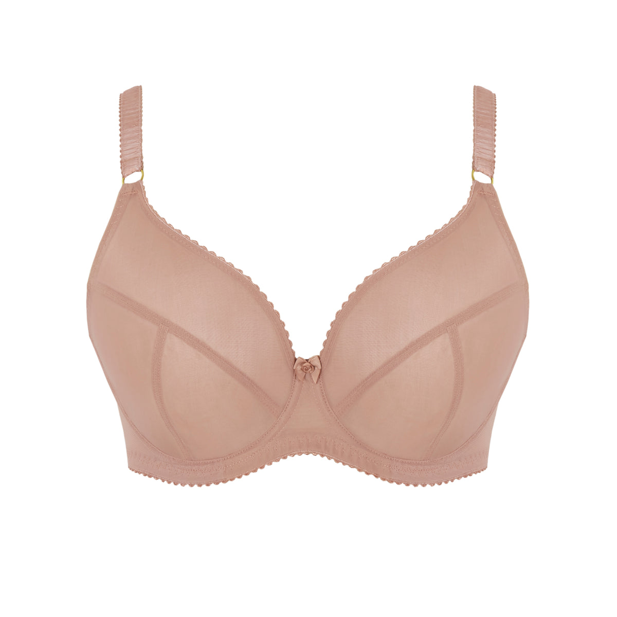 Beige bra on a white background