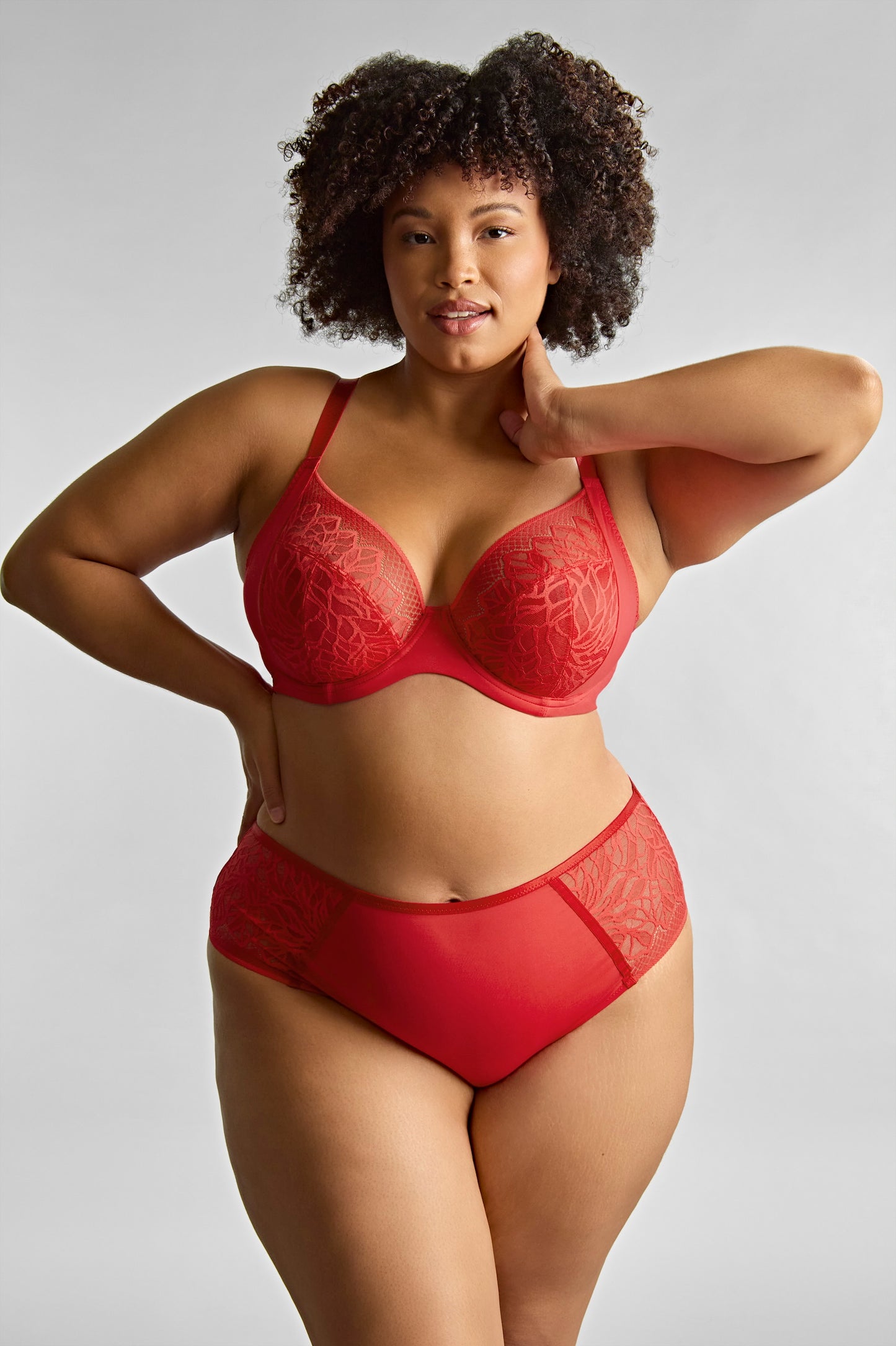 Sophia Plunge Bra - Red