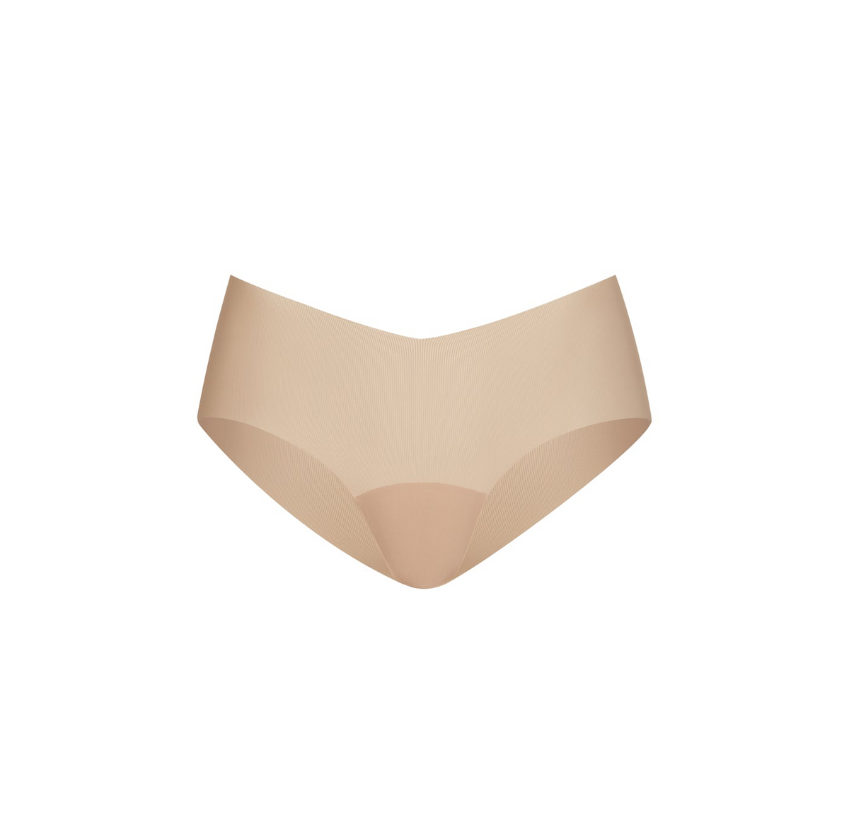 Beige high-waisted underwear on a white background