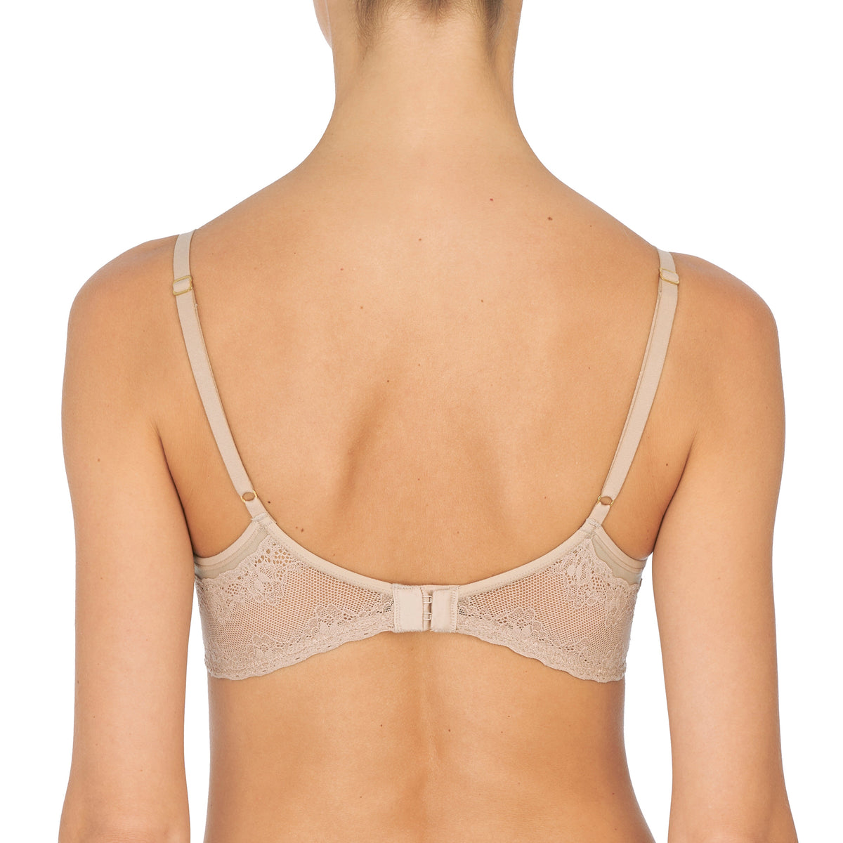 Beige bra on a white background