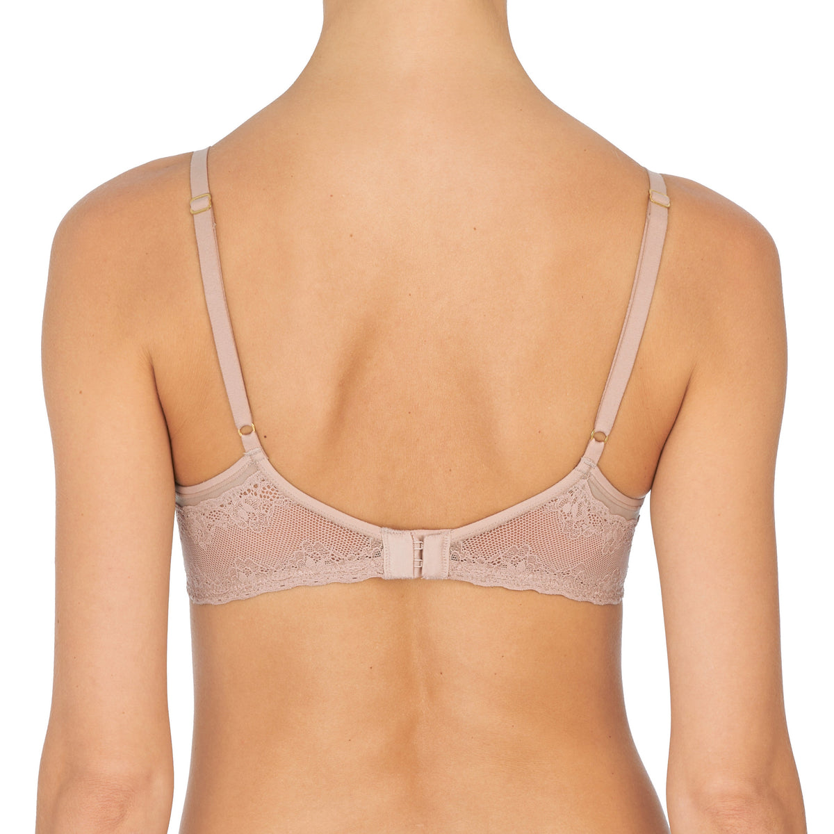 Beige bra on a white background