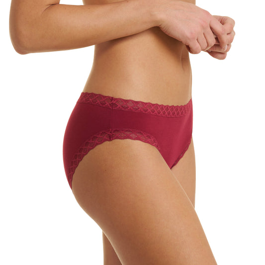Red lace underwear on a white background