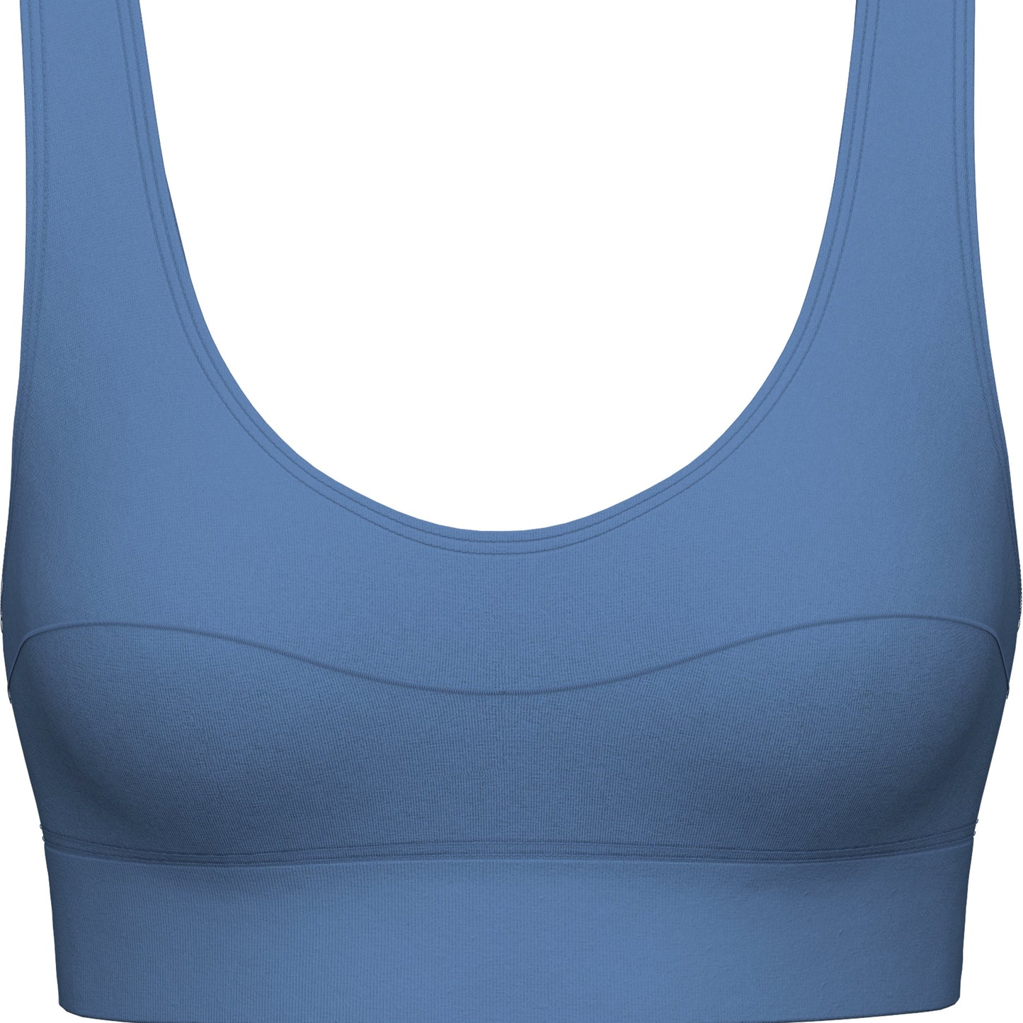 Blue sports bra on a white background