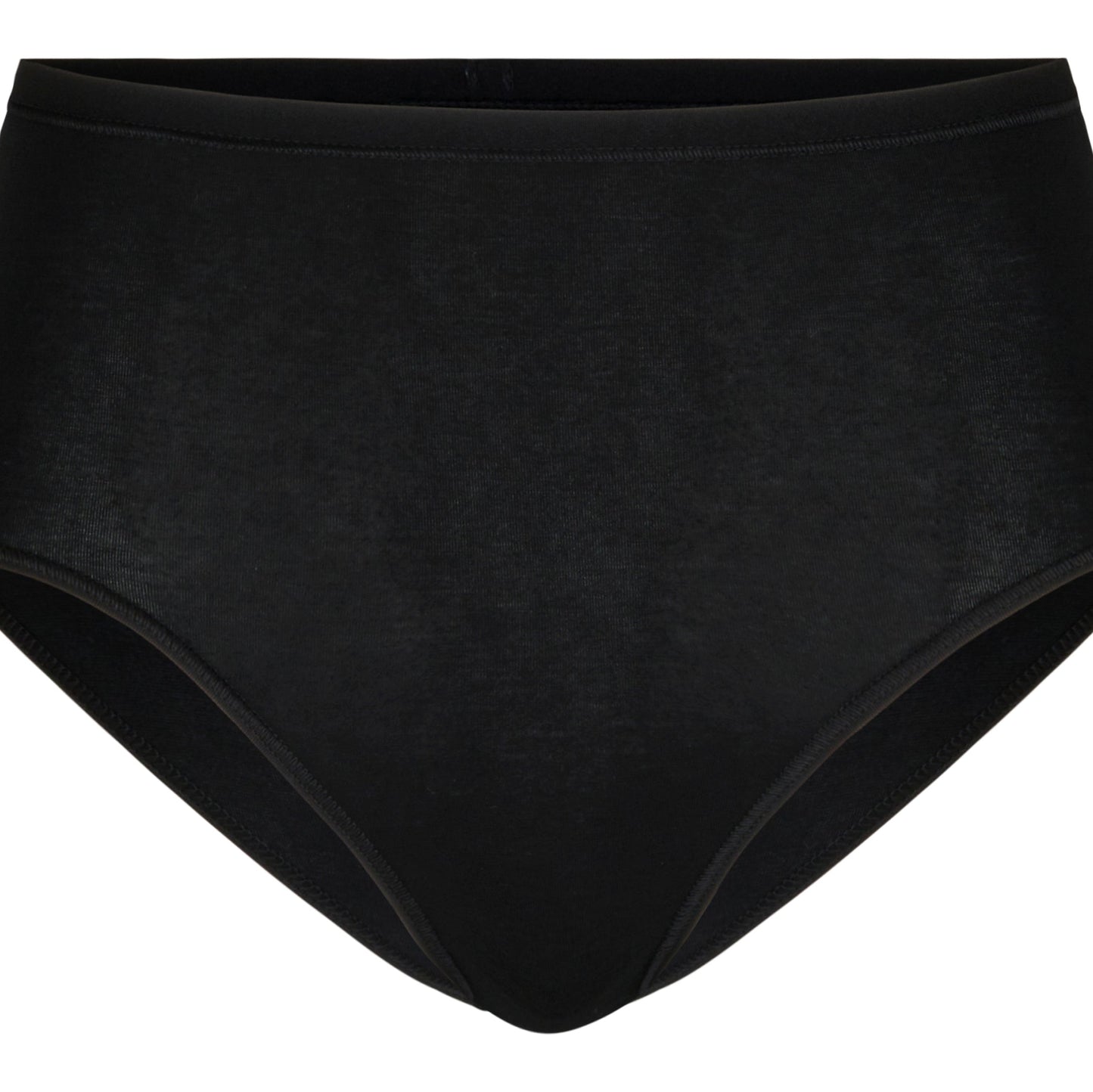 Black high-waisted underwear on a white background