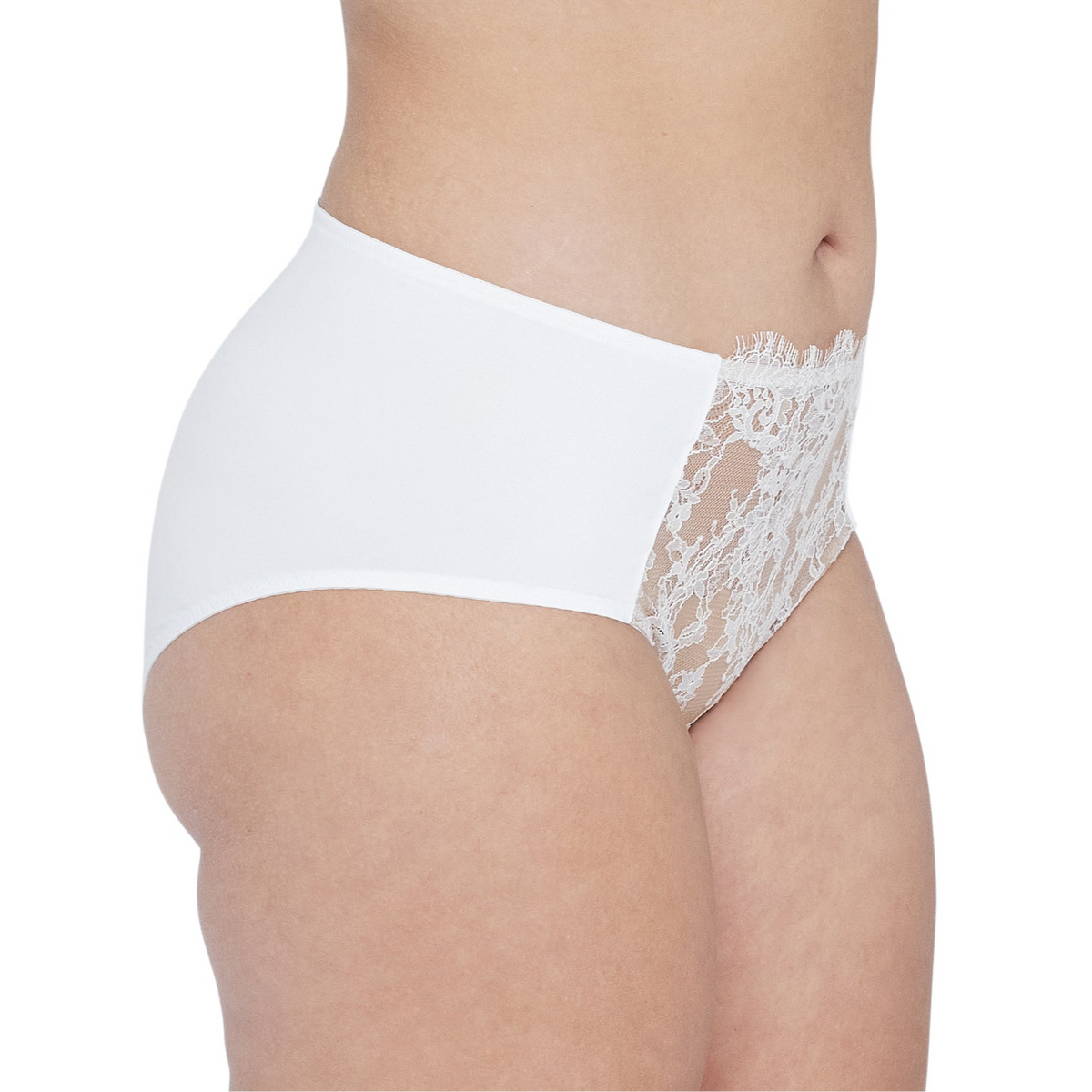 White lace underwear on a white background