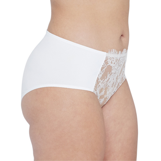 White lace underwear on a white background