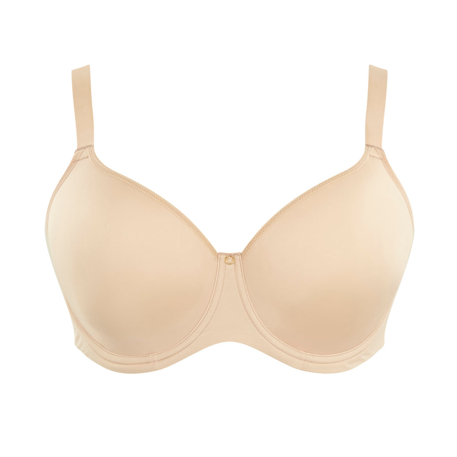 Beige bra on a white background