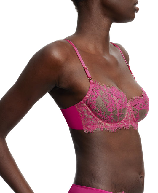 SALE - Entice Lace Balconette Bra - Goji