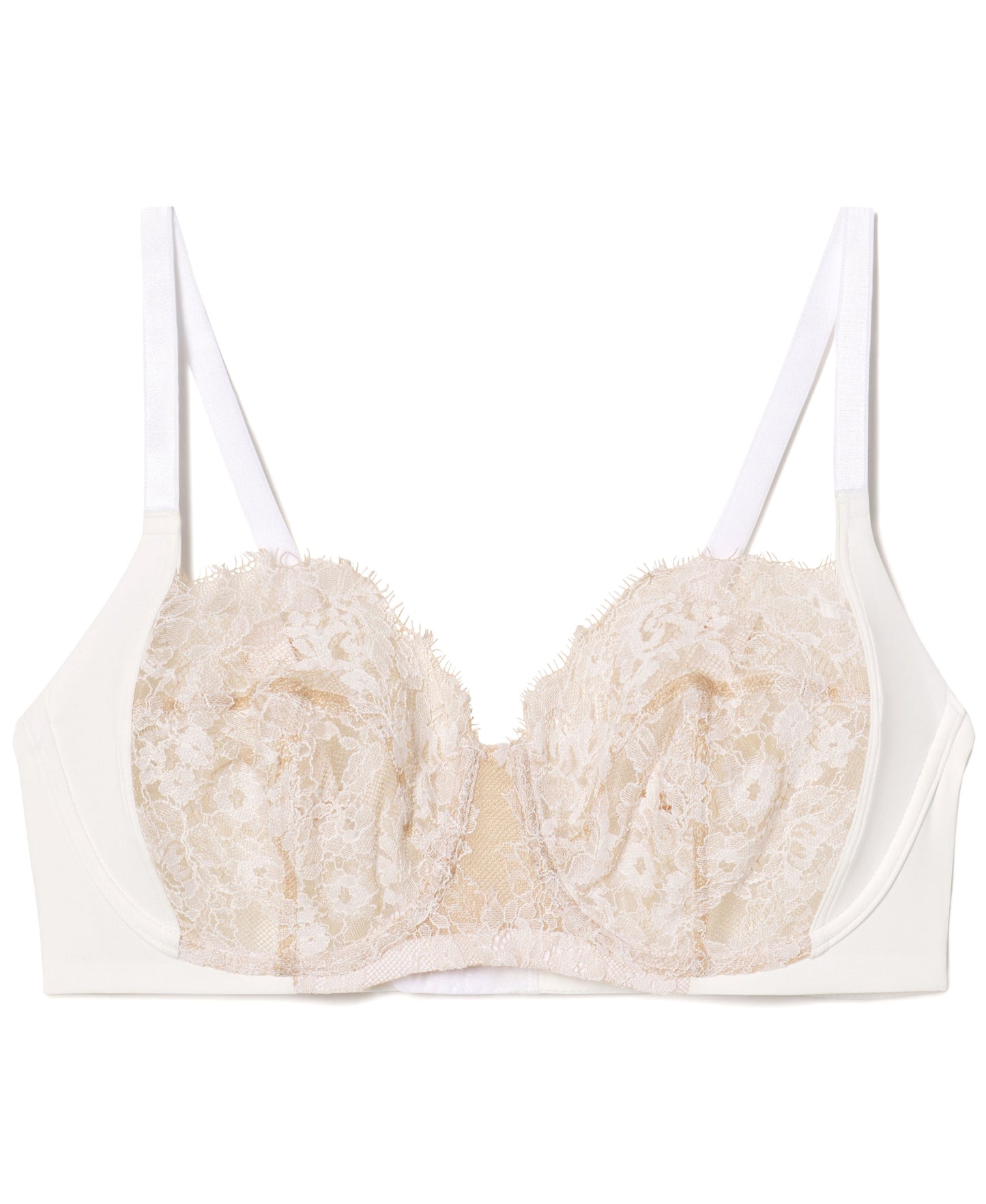 Entice Lace Side Support Balconette Bra - White