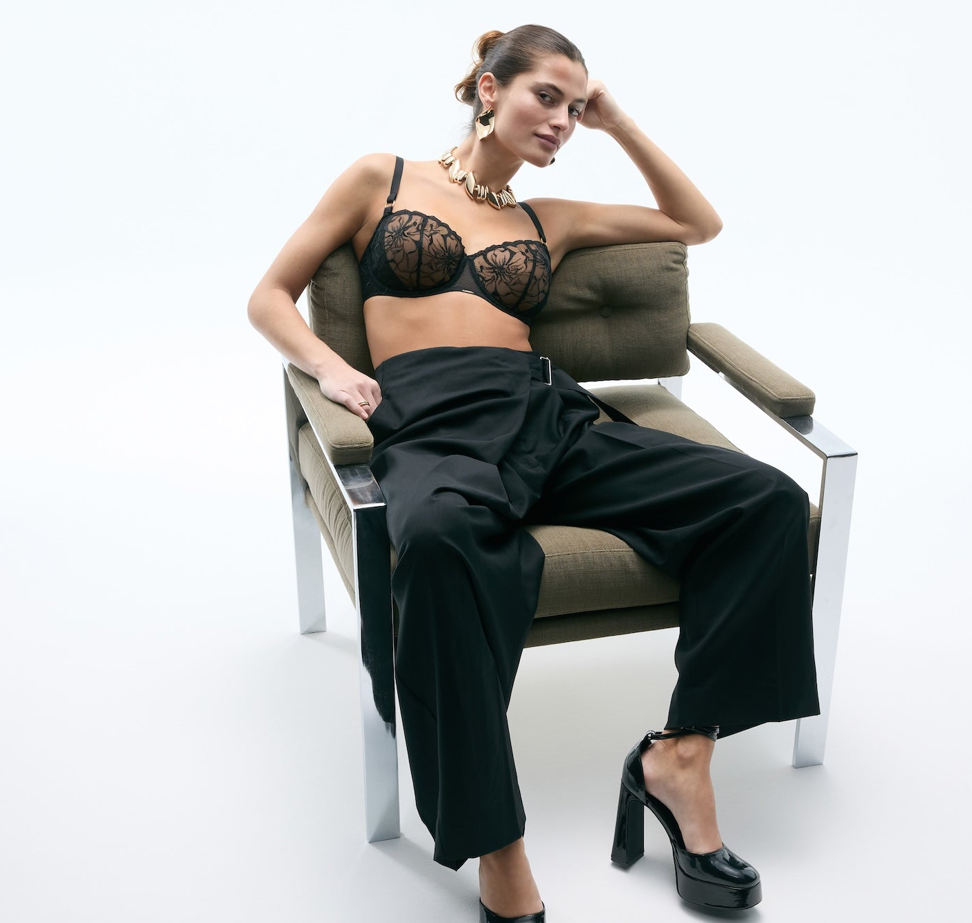 Fleurs Demi Bra - Black