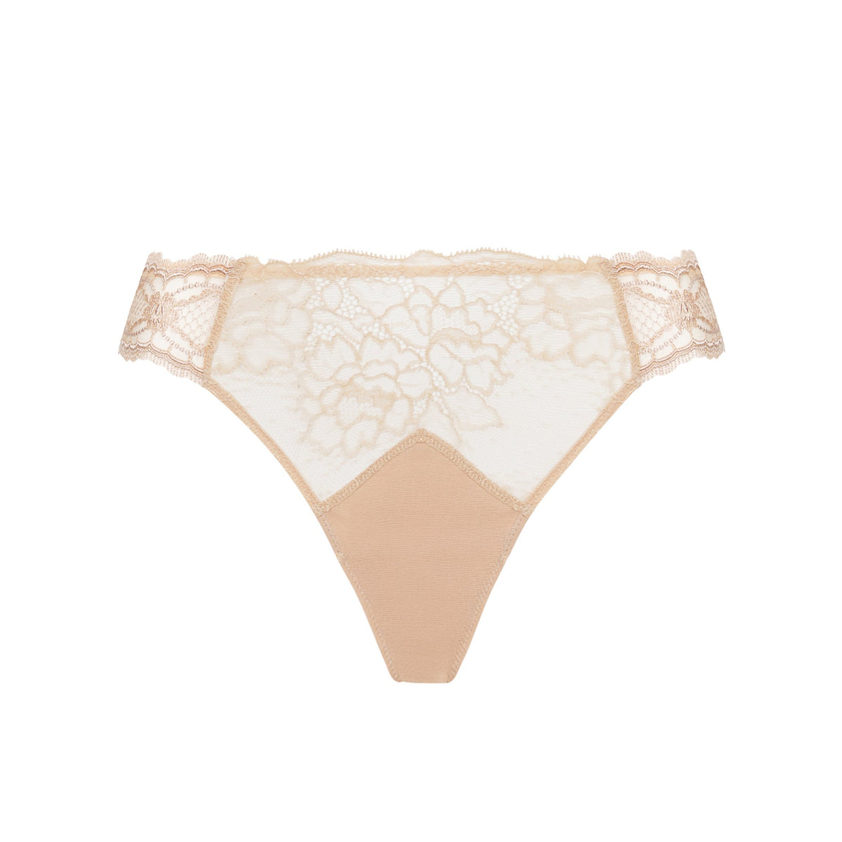 Lace-trimmed underwear on a white background