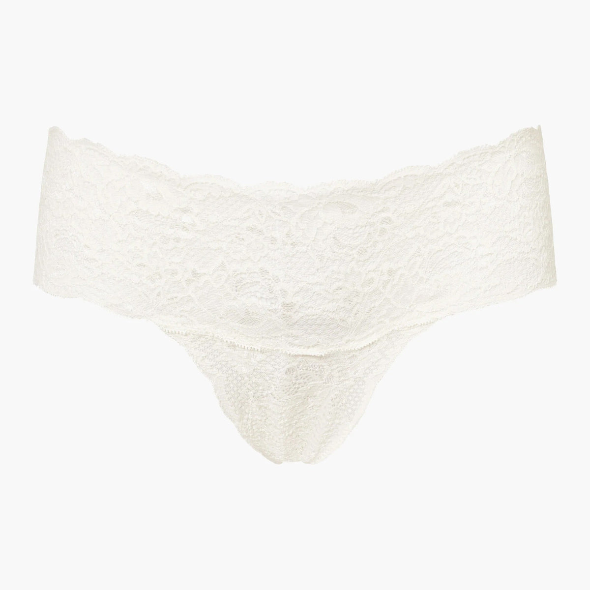 White lace underwear on a light beige background