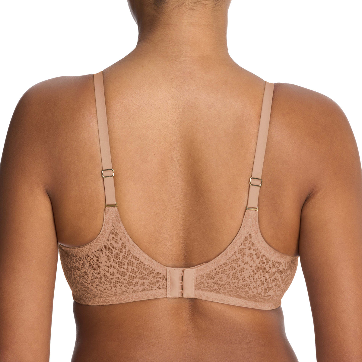 Beige leopard print bra and panties set on a white background