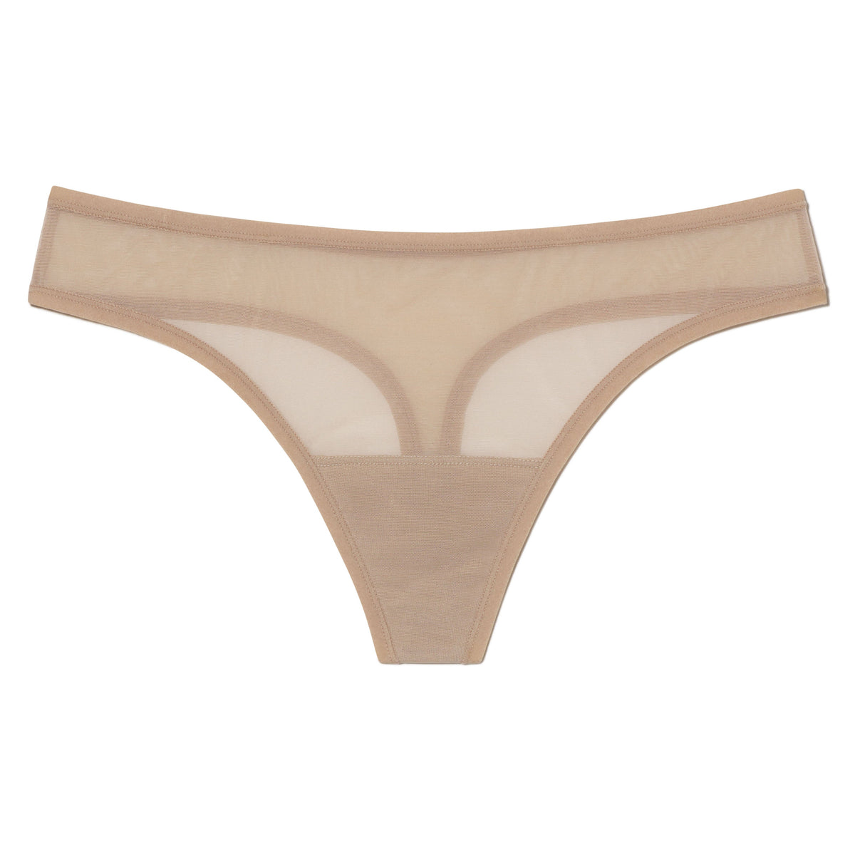 Beige thong on a white background
