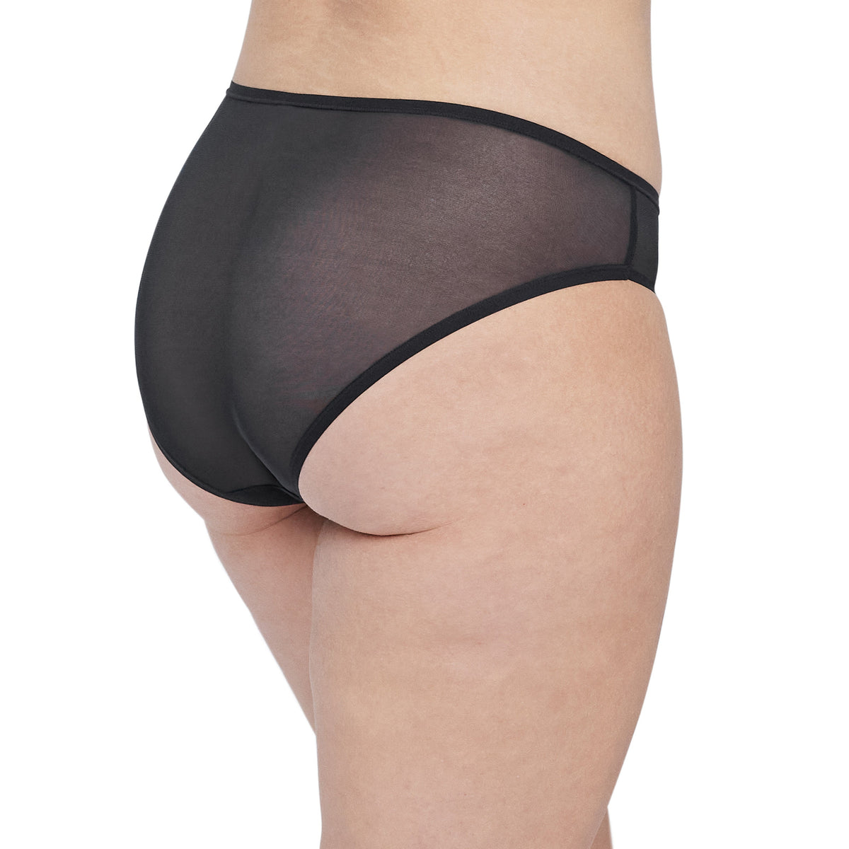Black sheer underwear on a white background