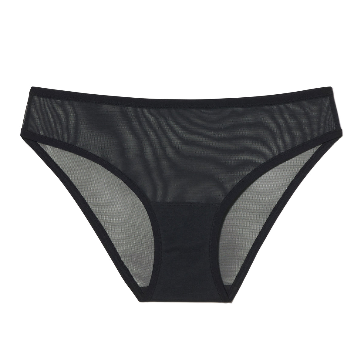 Black mesh underwear on a white background