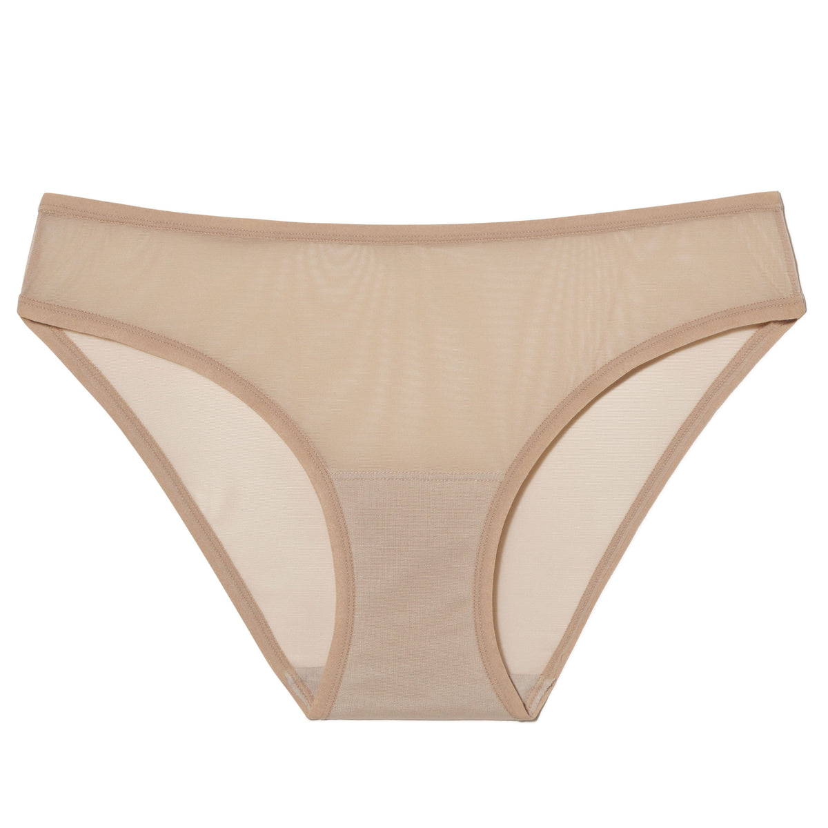 Beige bikini bottom on a white background