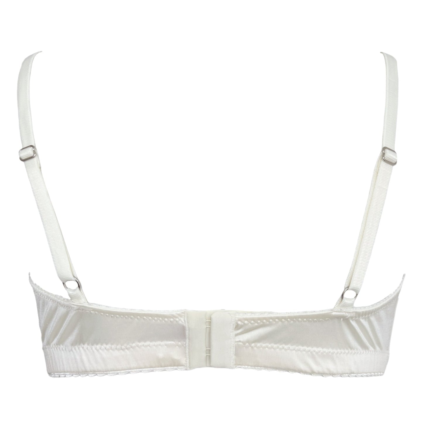 White bra with mesh panels on a white background