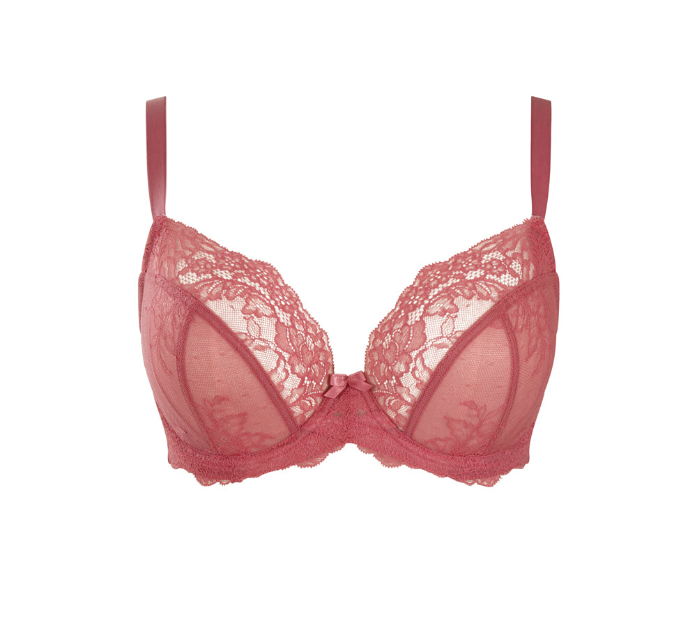 SALE - Ana Plunge Bra - Berry Pink