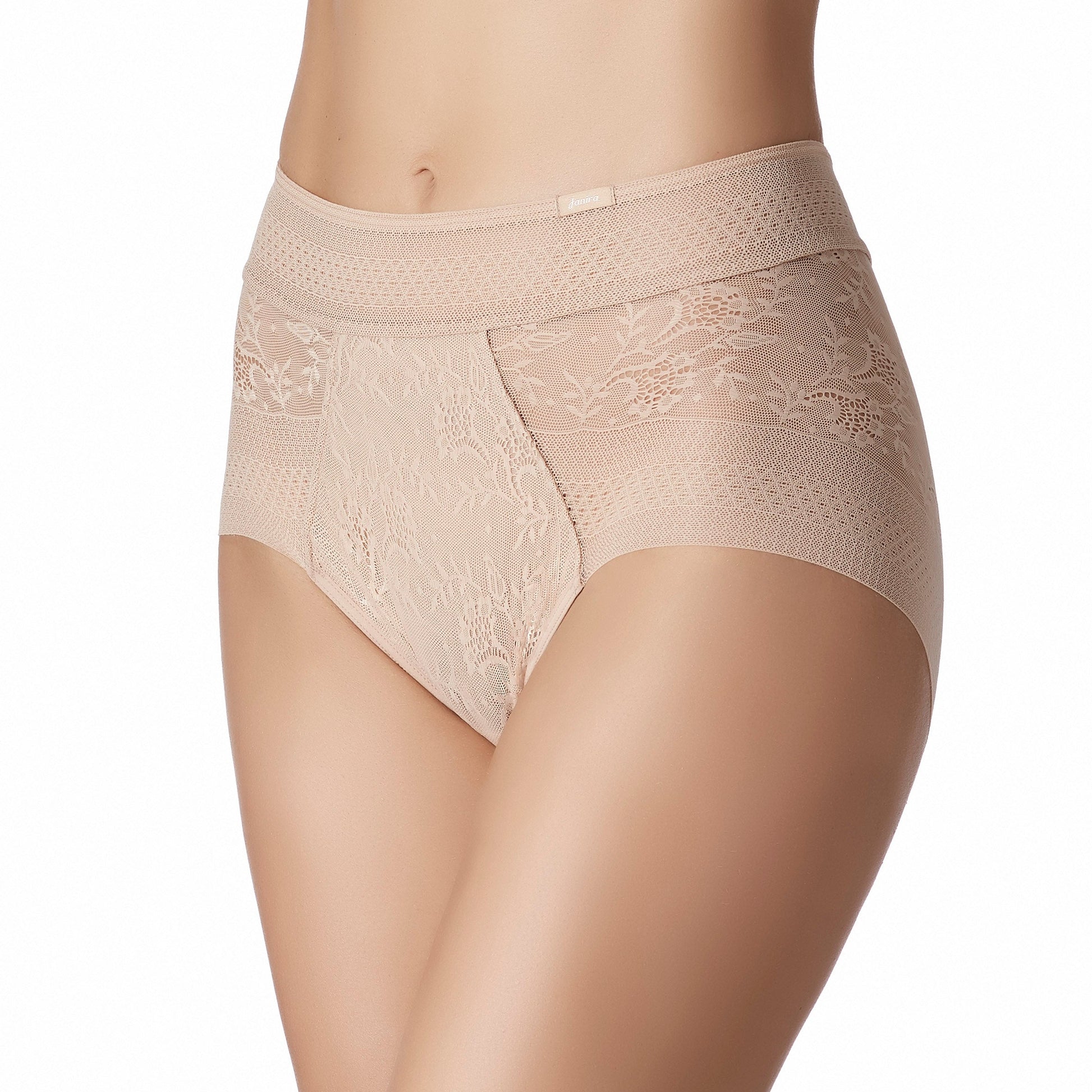 Beige women's underwear on a white background