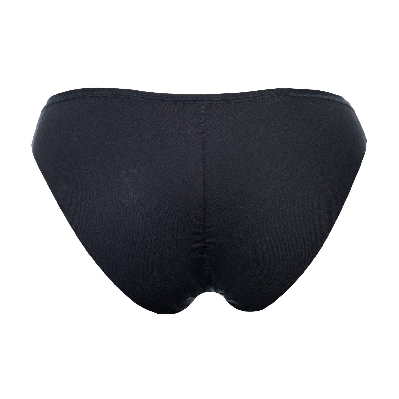 Black bikini bottom on a white background