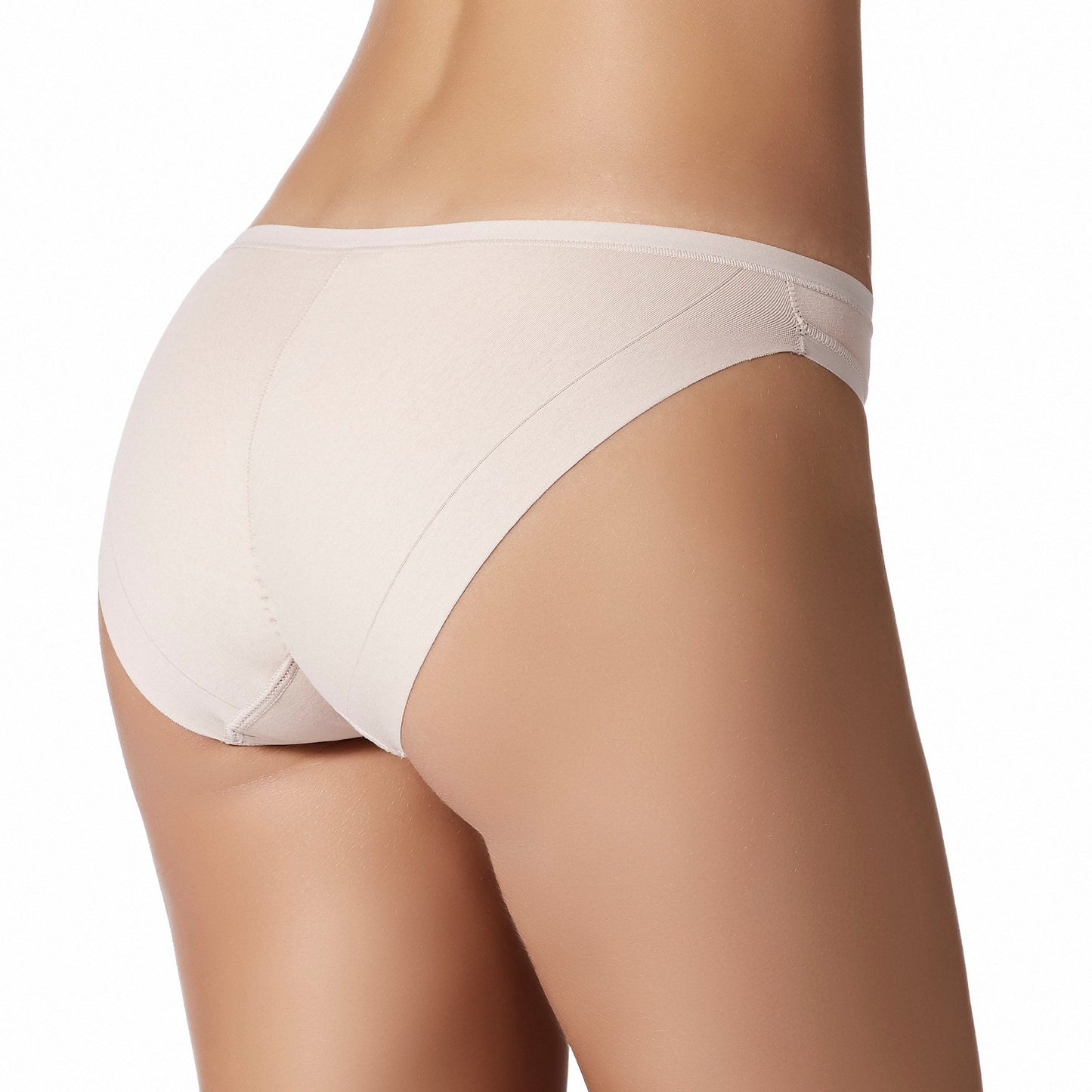 Beige underwear on a white background