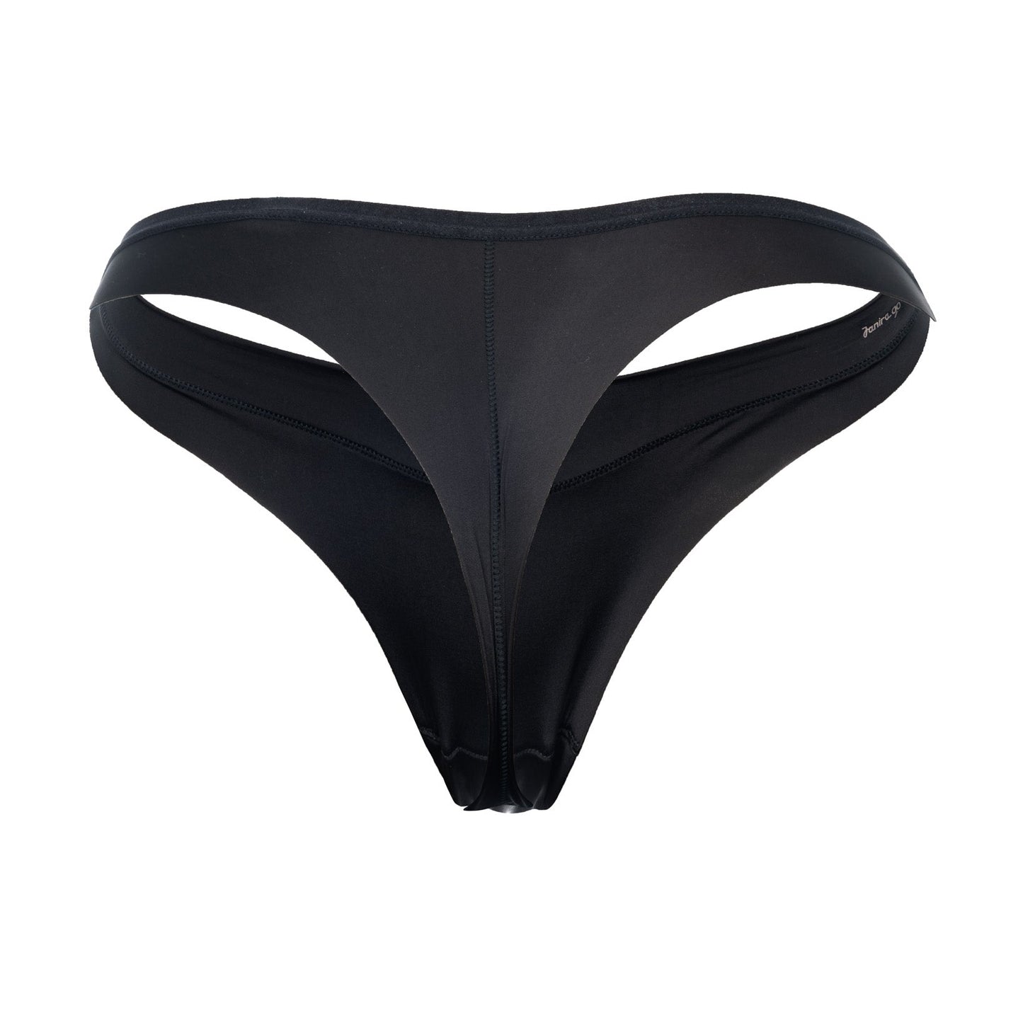 Black thong bottom on a white background