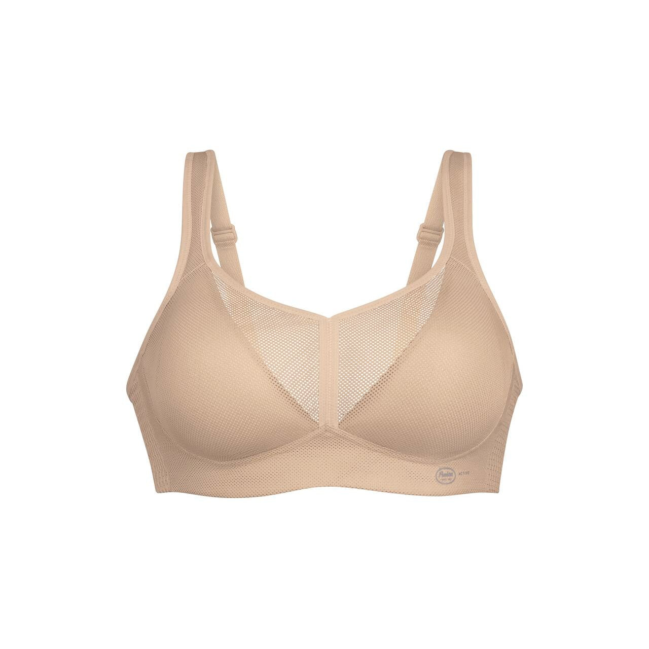 Beige bra on a white background