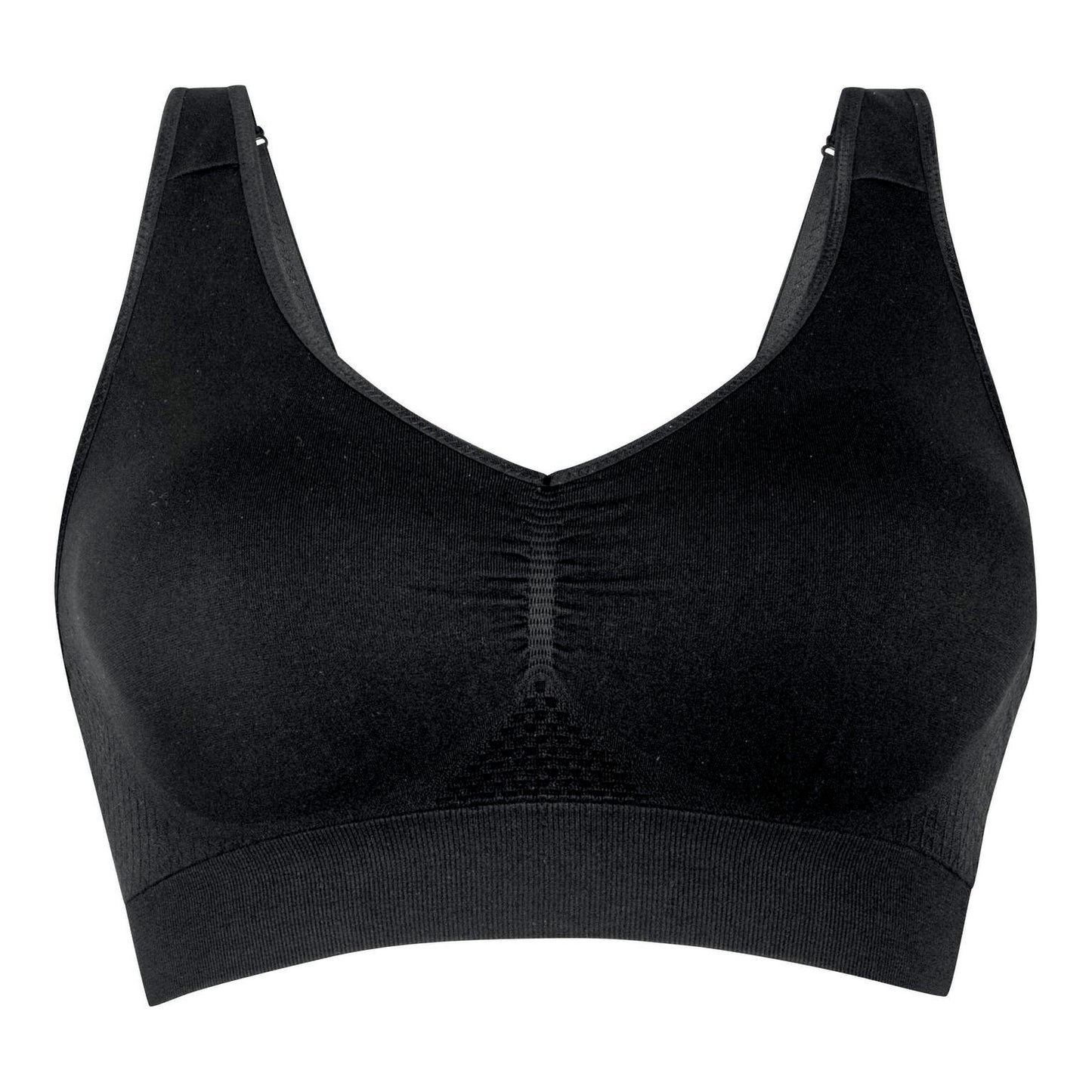 Black sports bra on a white background