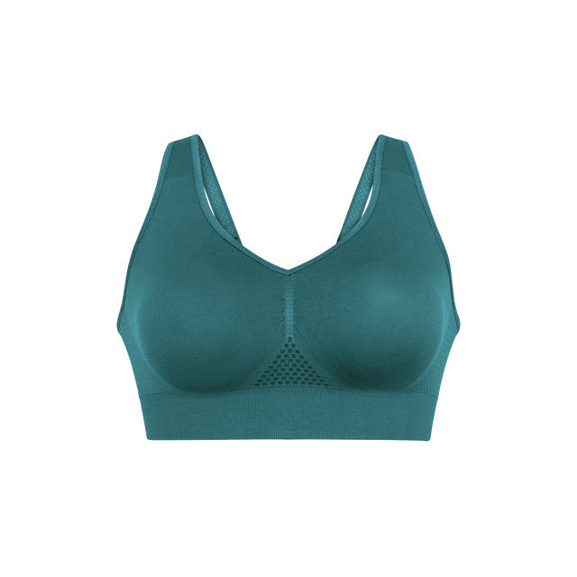Teal bra on a white background