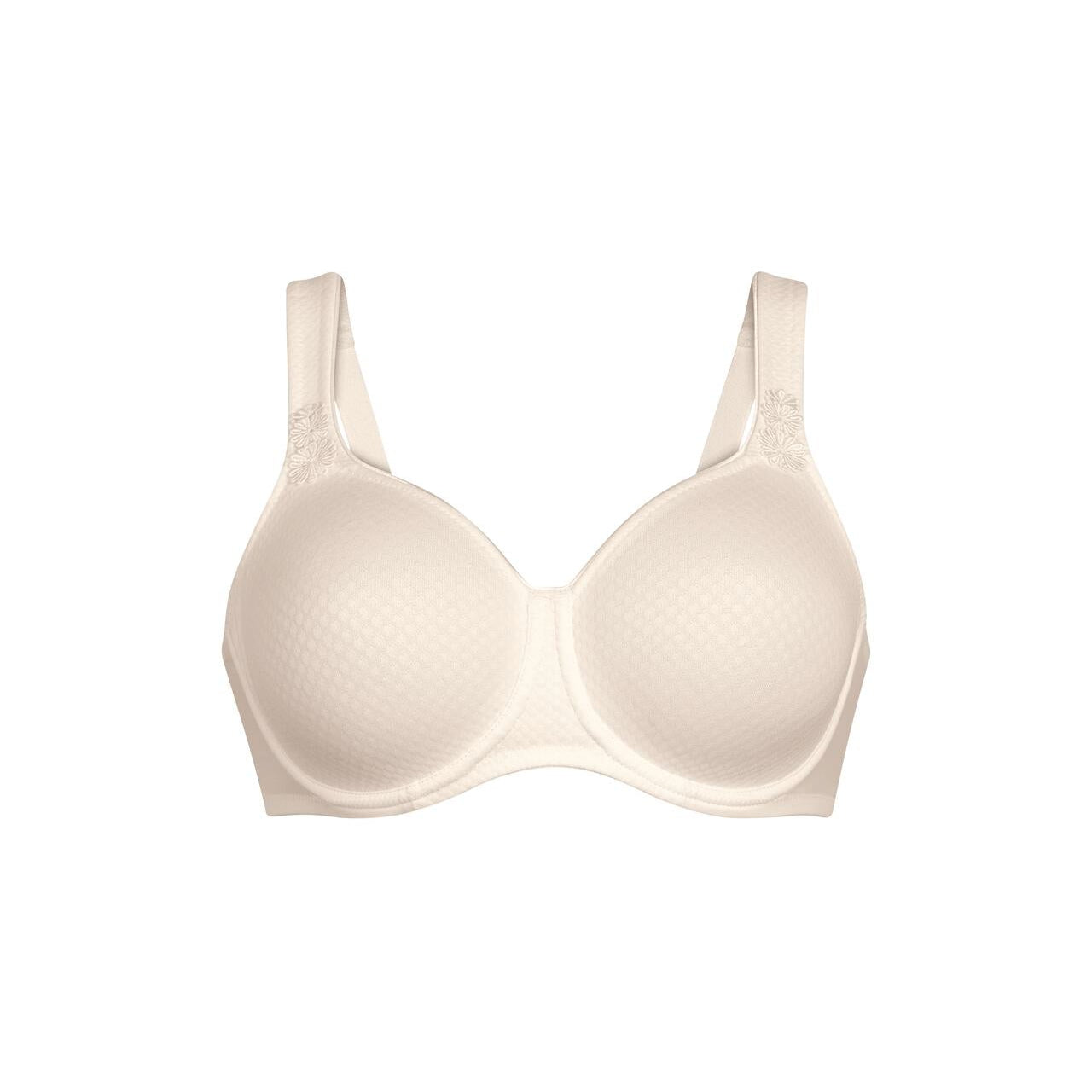 Beige bra on a white background