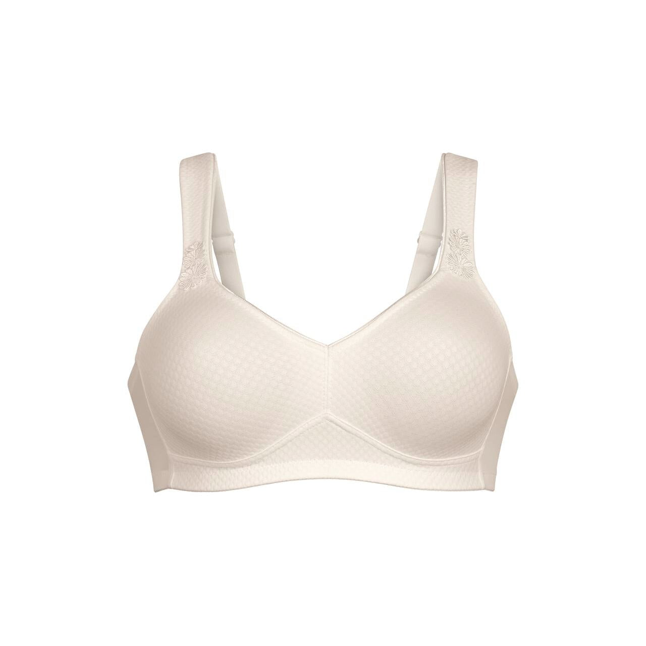 Beige bra on a white background