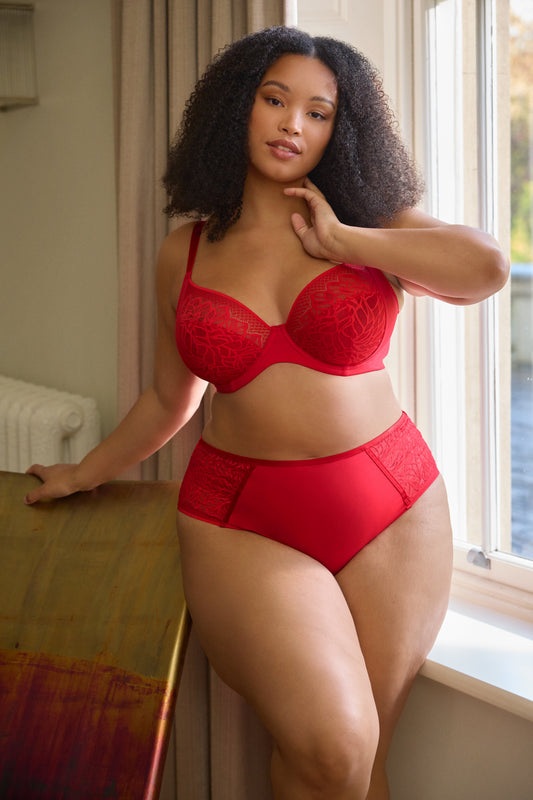 Sophia Plunge Bra - Red