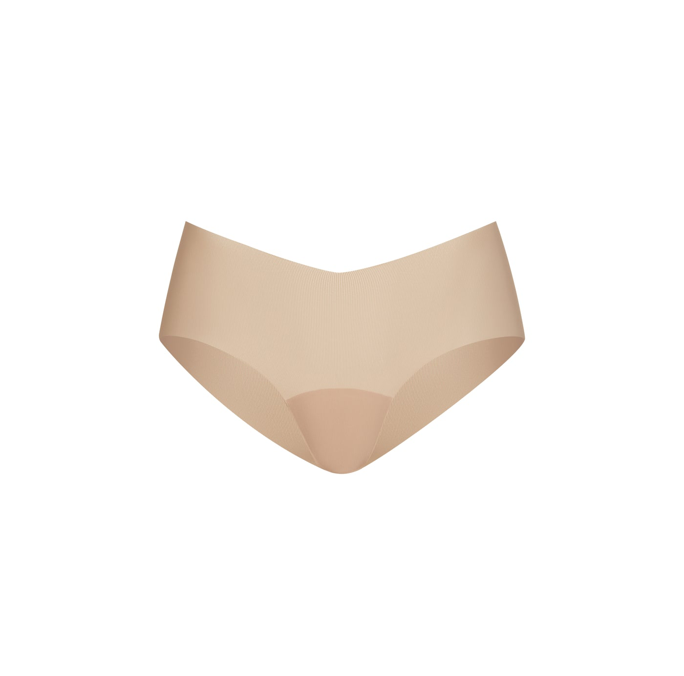 Beige high-waisted underwear on a white background