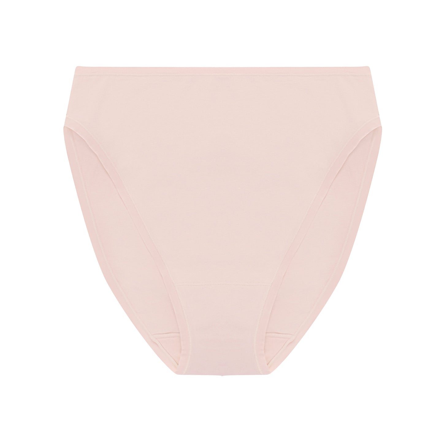 Light pink high-waisted bikini bottom on a white background