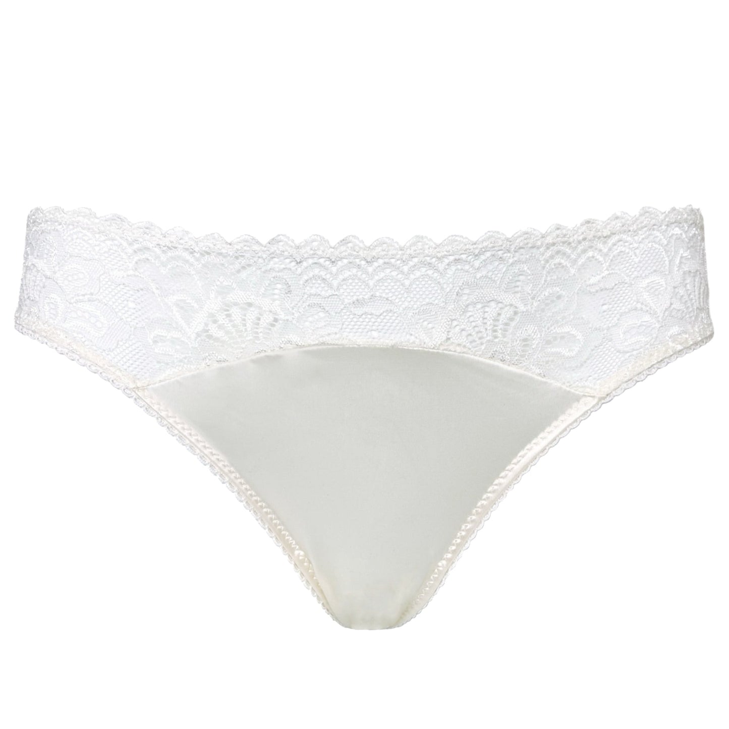 White lace underwear on a white background